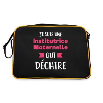 Je Suis Une Institutrice Maternelle Qui Déchire - Sac Retro - noir/or - Dos