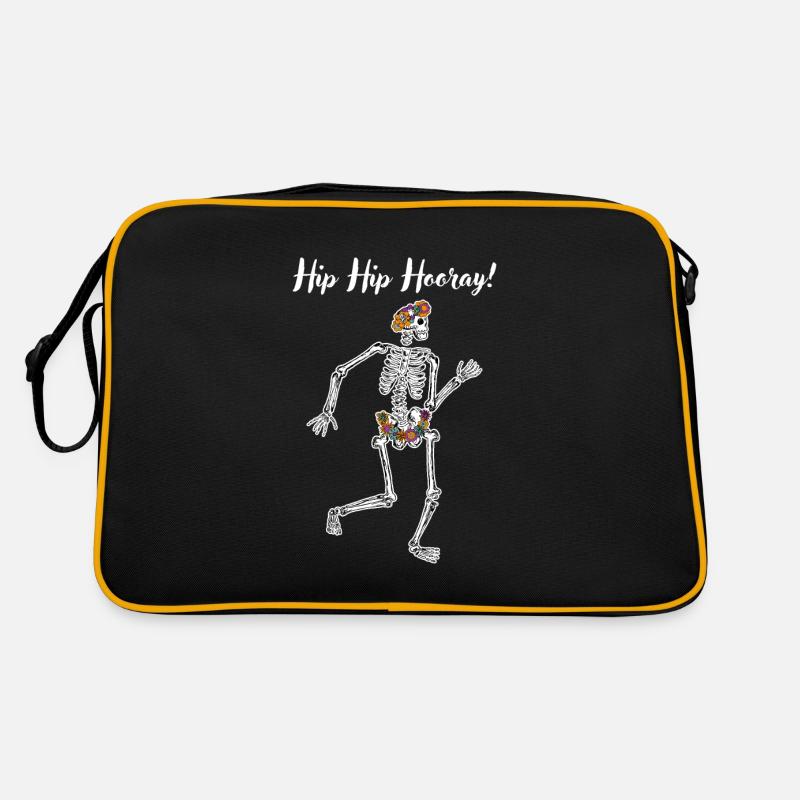 Hüftoperation Hüfte Hurra - Retro Tasche - Schwarz/Gold