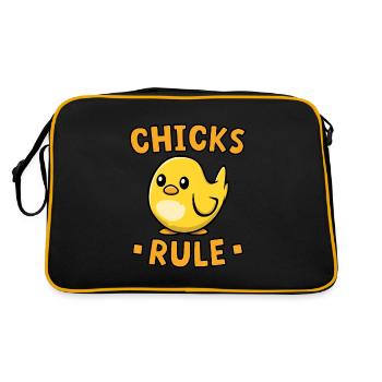Chicks Rule - Retro Bag - black/gold - Back