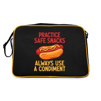 Practice Safe Snacks, Always use a condiment - Retro Bag - black/gold - Back