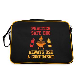 Üben Sie sicheres Grillen Verwenden Sie immer ein Gewürz - Retro Tasche - Schwarz/Gold - Hinten