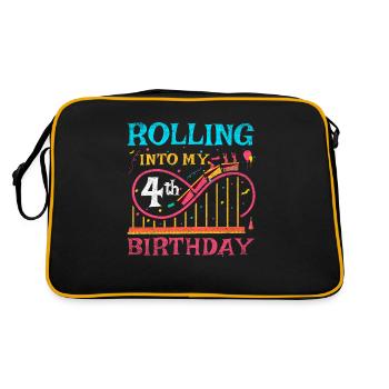 Roller Coaster Kid - Rolling Into My 4th Birthday - Sac Retro - noir/or - Dos