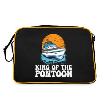 King Of The Pontoon Motorboat Captain Pontooning - Retro Bag - black/gold - Back