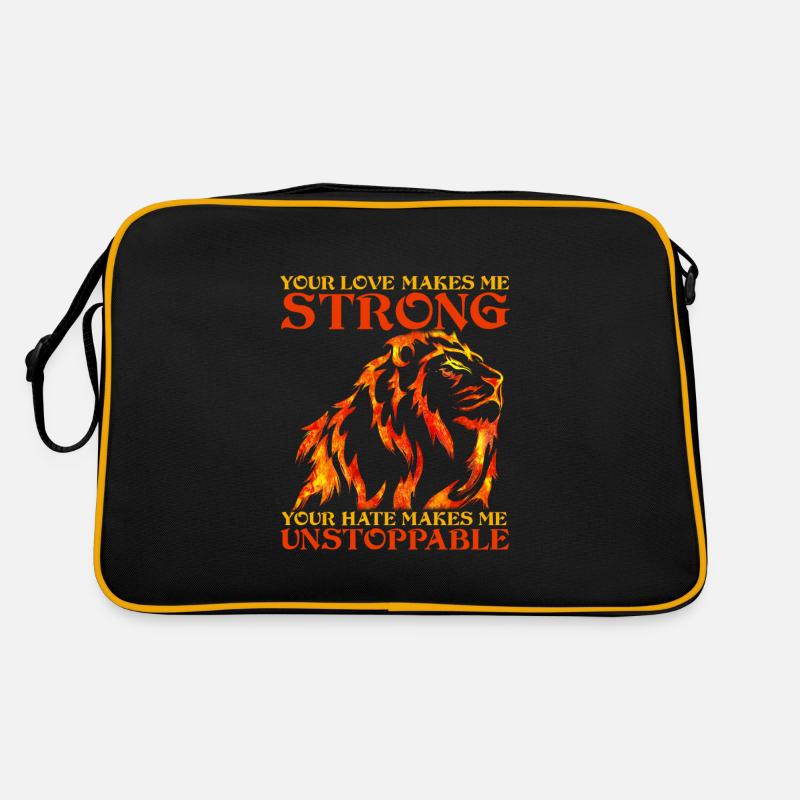 Sternzeichen Löwe Love Strong Hate Unstoppable Retro Tasche