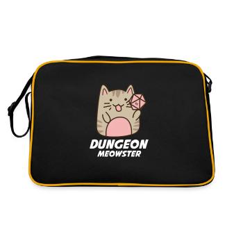 Dungeon Meowster Würfel RPG Katze - Retro Tasche - Schwarz/Gold - Hinten