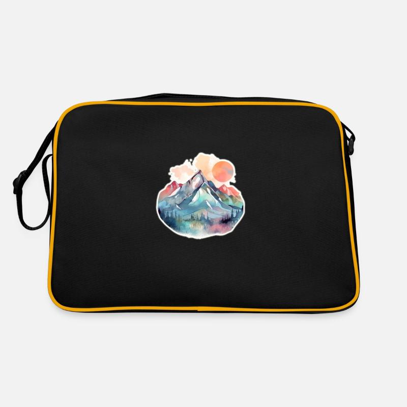 Mountain Landscape with Full Moon 2 Retro Tasche
