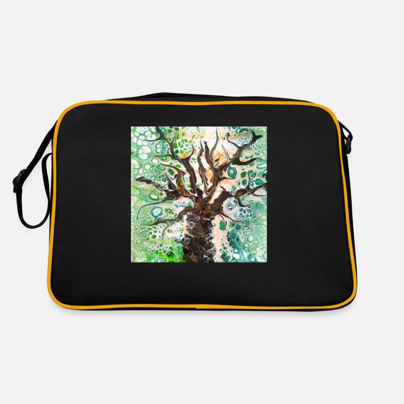 Baum Acrylic Pouring Retro Tasche