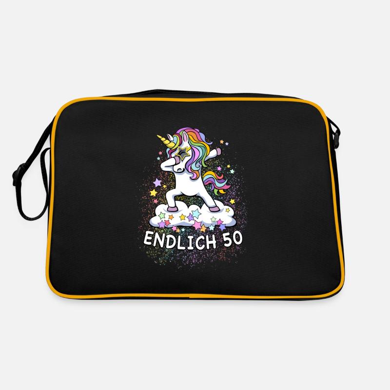 50. Geburtstag / Einhorn Retro Tasche