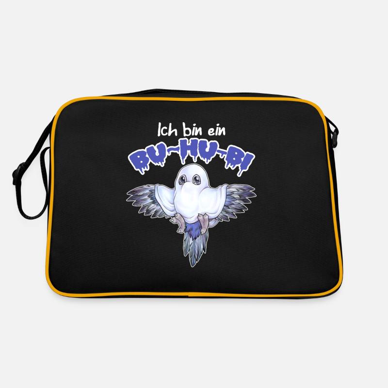 Ich bin ein Bu~hu-Bi - Wellensittich als Geist Retro Tasche