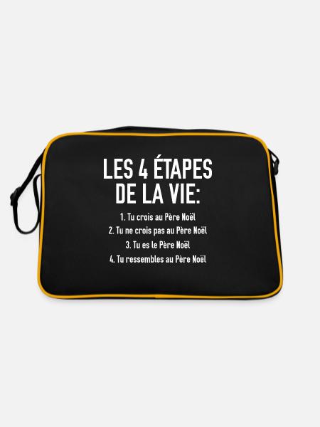 les 4 étapes de la vie - Sac Retro - noir/or - Dos