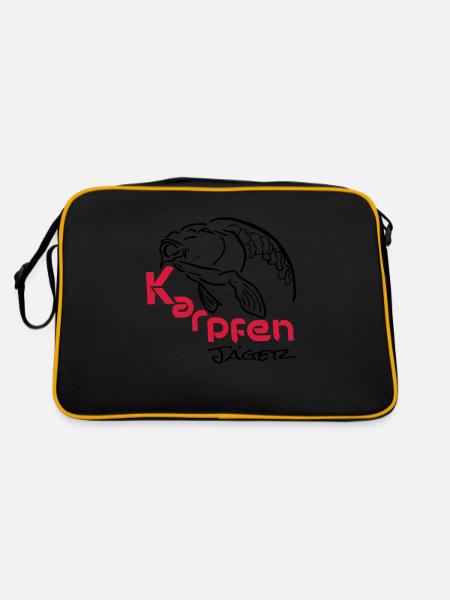 Karpfenjäger - Retro Tasche - Schwarz/Gold - Hinten