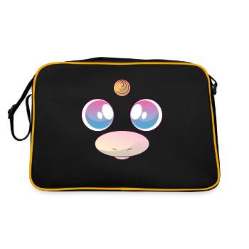 Unicorn Face - Retro Tasche - Schwarz/Gold - Hinten