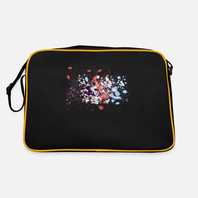 graffiti d'éclaboussure de couleur - Sac Retro - noir/or