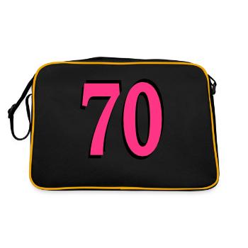 70th Birthday - Retro Bag - black/gold - Back
