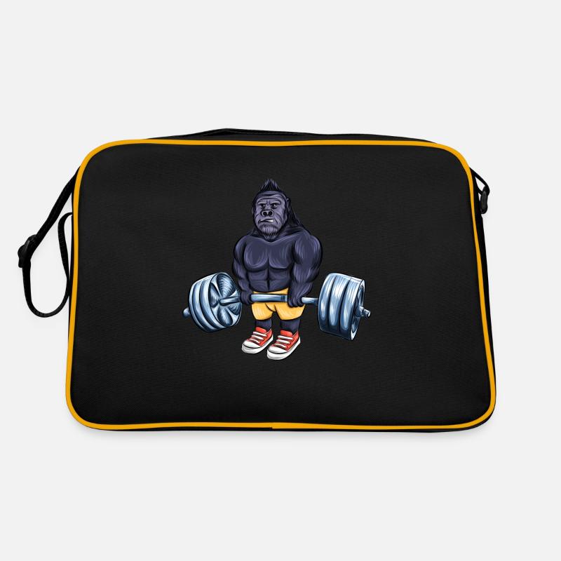 cooler Gorilla Training Geschenk Gewichte heben Retro Tasche