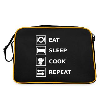 Kochen Cook Koch Köchin Cooking Kitchen - Retro Bag - black/gold - Back
