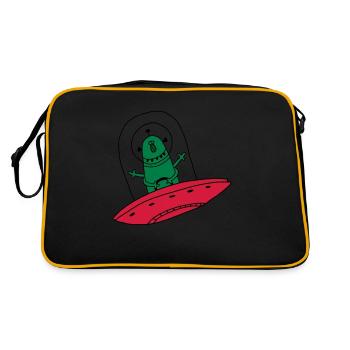 UFO Ovni Fusée Martien Enfant Naissance bébé - Sac Retro - noir/or - Dos