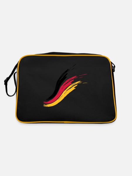 germany flag country proud homeland german tri - Retro Bag - black/gold - Back
