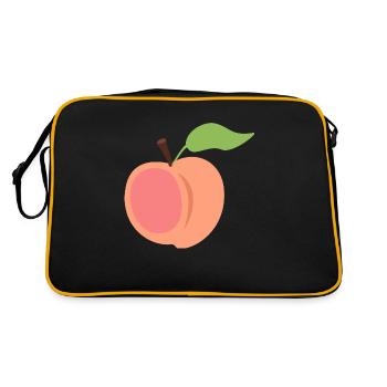 Pfirsich - Retro Tasche - Schwarz/Gold - Hinten