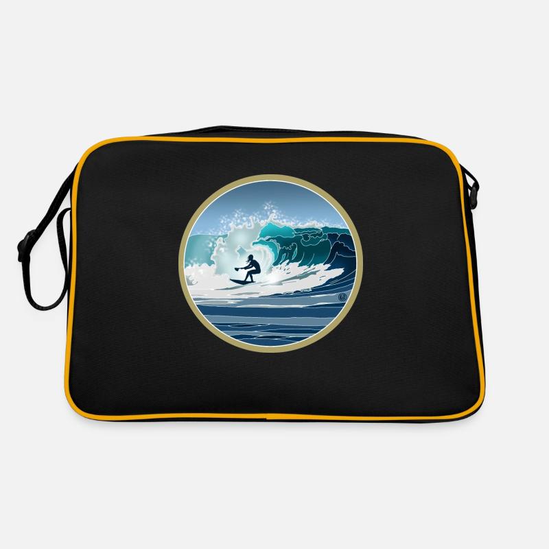 Big Wave SUP Surfer - Retro Bag - black/gold