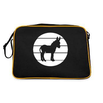 Donkey Esel - Retro Tasche - Schwarz/Gold - Hinten