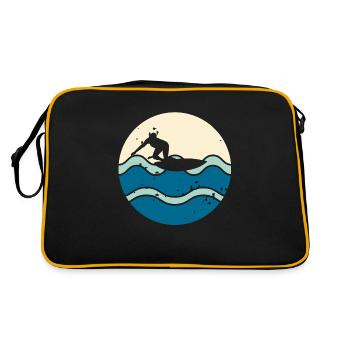 Vintage Classic Ride With The Wave Surfing - Retro Bag - black/gold - Back