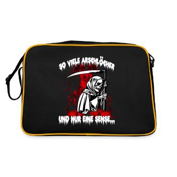 Grim Reaper Reaper funny saying Fun skeleton - Retro Bag - black/gold - Back