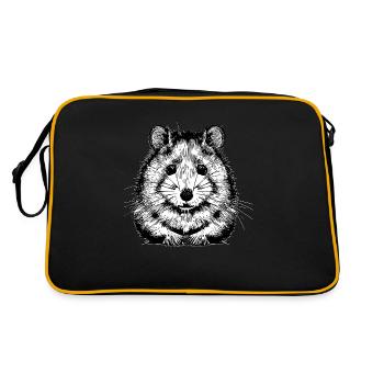Hamster mignon animal rongeur animaux drôle animal 7 - Sac Retro - noir/or - Dos