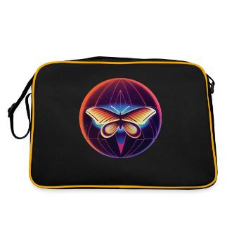 Signe papillon rtro sur le globe terrestre - Sac Retro - noir/or - Dos