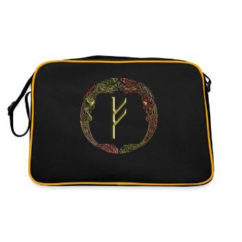Fehu - Retro Tasche - Schwarz/Gold - Hinten