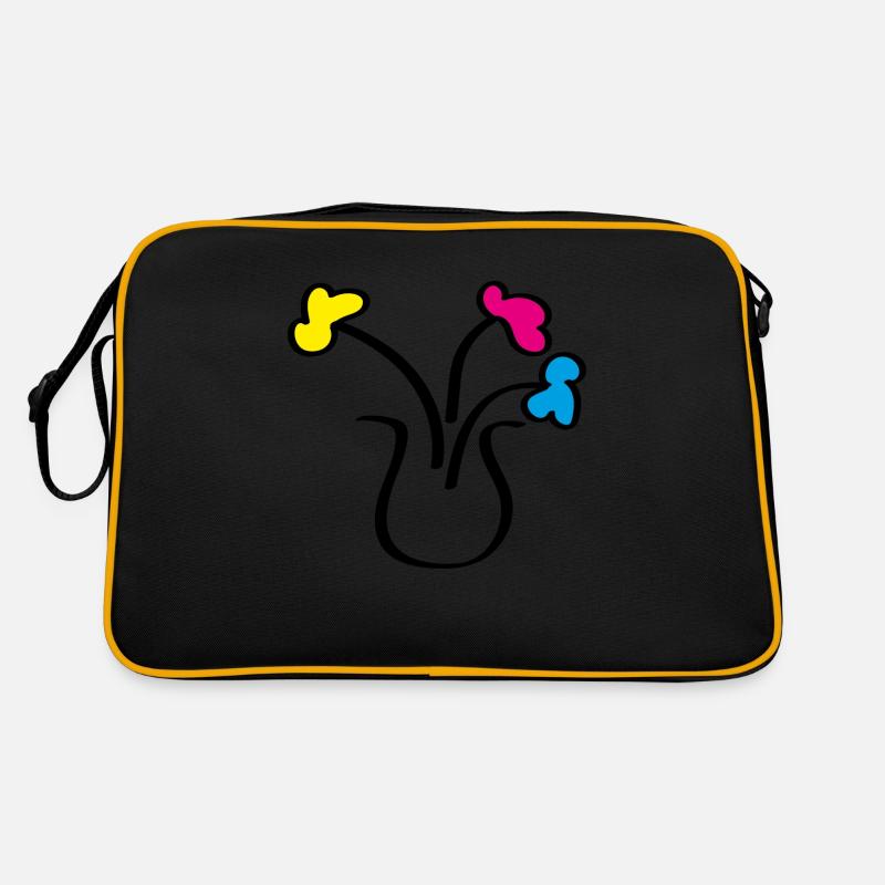 Dessin abstrait de fleurs dans un vase Sac Retro