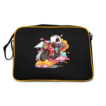 Exi sur sa moto kawaii - Sac Retro - noir/or - Dos