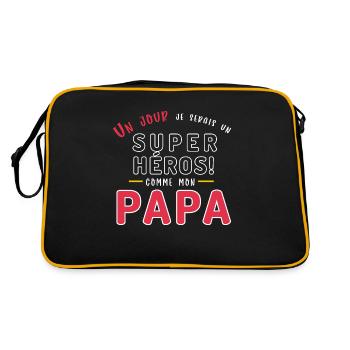 Un jour je serai un super héros comme mon papa - Sac Retro - noir/or - Dos