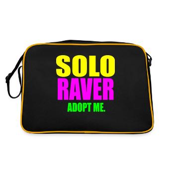 Solo raver m’adopte - Sac Retro - noir/or - Dos
