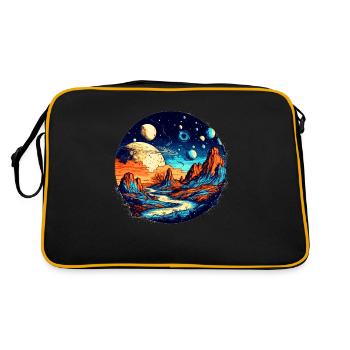 Univers coloré et galaxie dans le système solaire - Sac Retro - noir/or - Dos