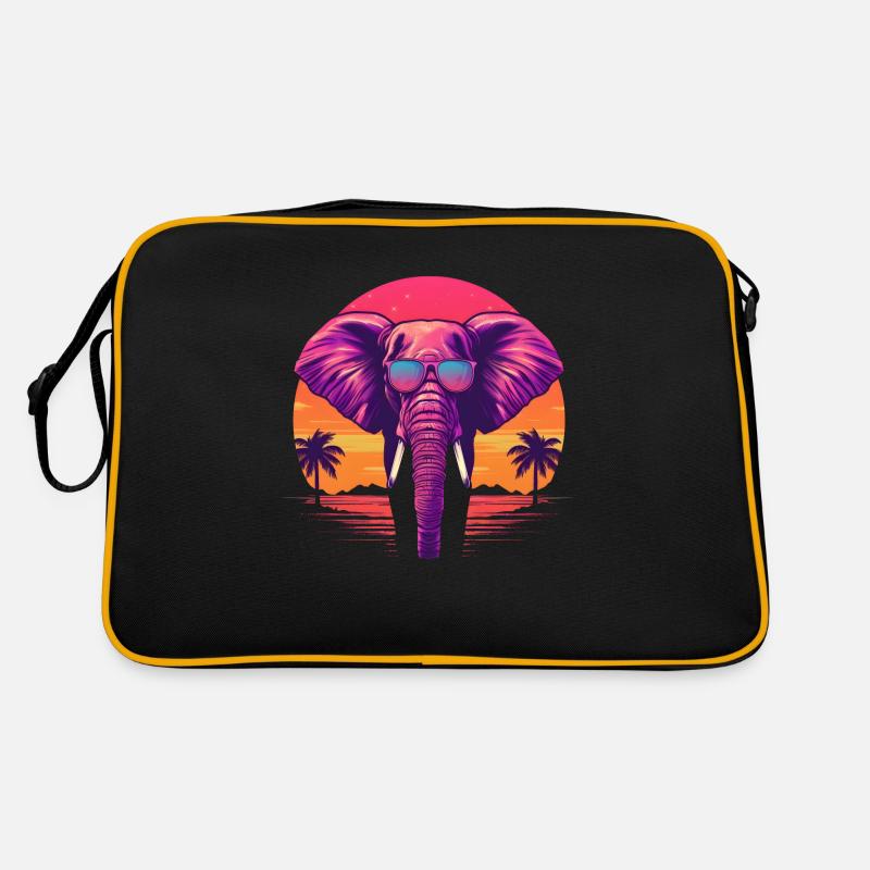 Synthwave Elephant Sunset Sac Retro