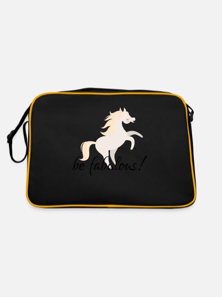 Pferde - Retro Tasche - Schwarz/Gold