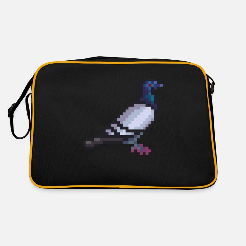 Vogel - Retro Tasche - Schwarz/Gold