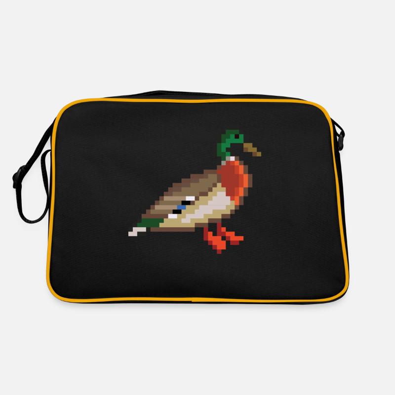 Vogel - Retro Tasche - Schwarz/Gold