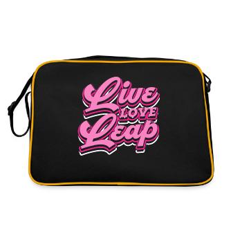 live love leap Design for a dancer - Retro Bag - black/gold - Back