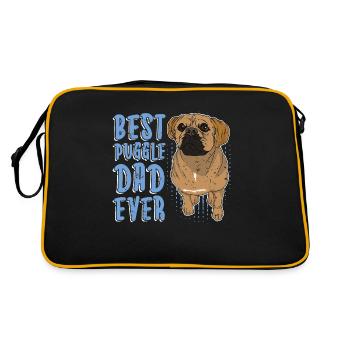 Best Puggle Dad Dogs Father's Day Gift Puggle - Retro Bag - black/gold - Back