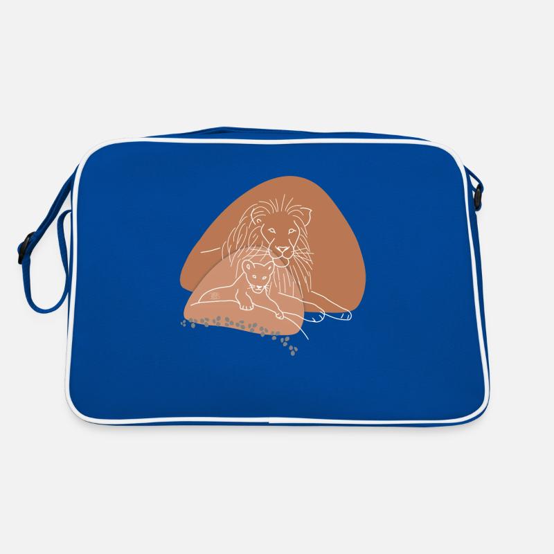 "Lion", boho line art design, series "Big 5" Retro Bag