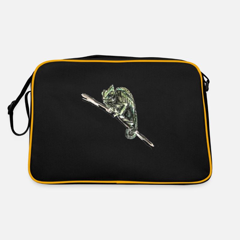 chamäleon - Retro Tasche - Schwarz/Gold