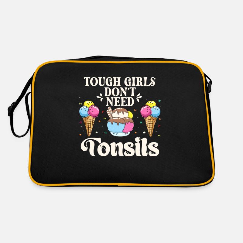 Harte Mädchen Brauchen Keine Mandeln Eiscreme Retro Tasche