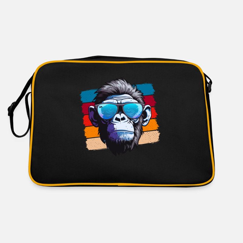 Cool Monkey - Retro Tasche - Schwarz/Gold