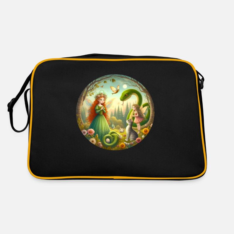 Forêt de conte de fées - Sac Retro - noir/or