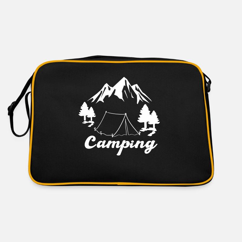 camping - Retro Tasche - Schwarz/Gold