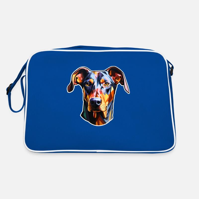 Doberman Head Psychédélique Sac Retro