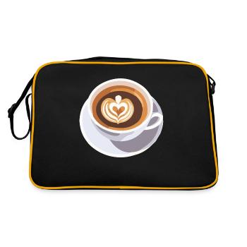 Café Frenchpress Cappuccino Latte Art - Sac Retro - noir/or - Dos
