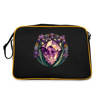 Amethyst-Iris - Retro Tasche - Schwarz/Gold - Hinten